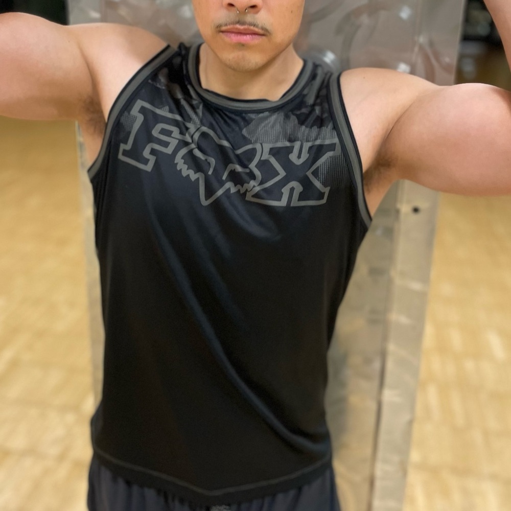 FOX ACTIVE WEAR MEN RACING THICK FABRIC SLEEVELESS TANK TOP SHIRT STRETCHY SPORT
